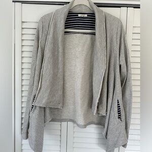 Stripe Gray Wrap Cardigan